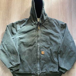 Vintage Carhartt Hooded Green Jacket Size 3XL USA Made